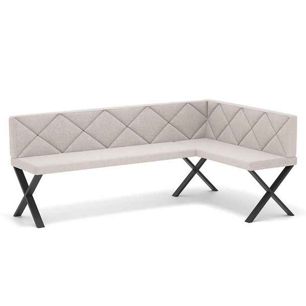 Idohome ROHOVÁ LAVICE VERO X pravá tkanina prošívaná, 128/168 cm, béžová