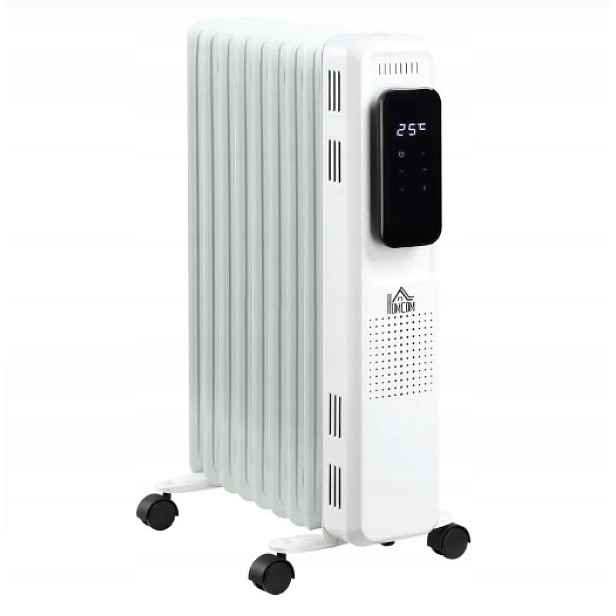 Olejový radiátor Homcom 1830–2180W časovač Eco bílý