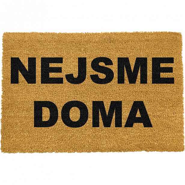 Rohožka z přírodního kokosového vlákna Artsy Doormats Nejsme doma, 40 x 60 cm
