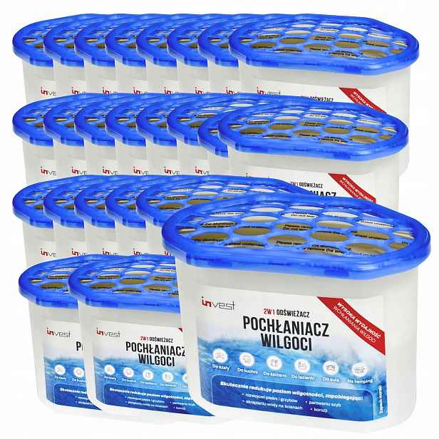 24 x Pohlcovač vlhkosti Náplň Odvlhčovač vzduchu pro mořský dům 230 g 500 ml
