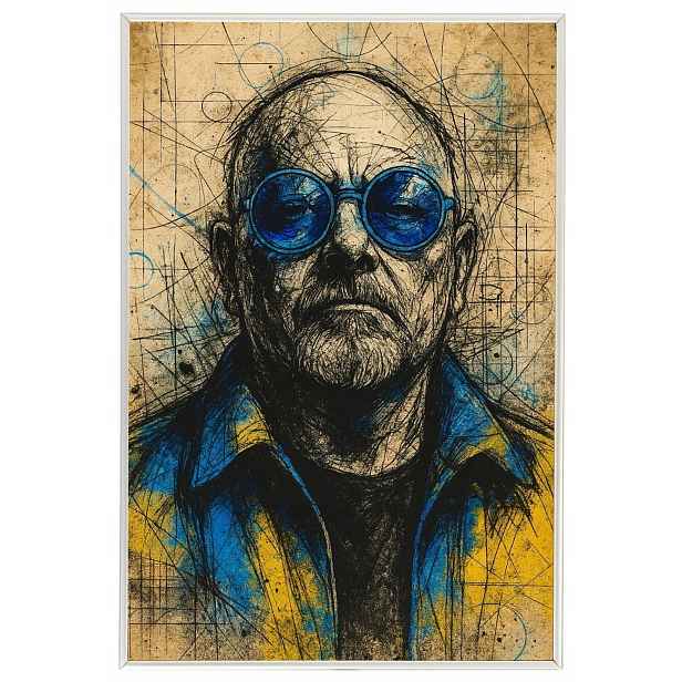 Plakát Rámeček Hliníková Grafika Portrét Skica Muž Kresba 40x60
