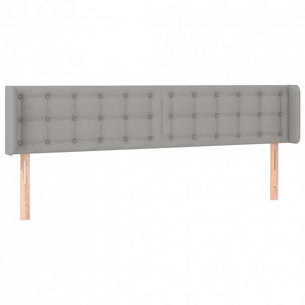 vidaXL Čelo postele typu ušák světle šedé 183x16x78/88 cm textil