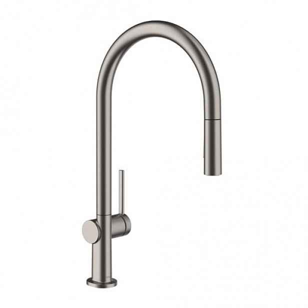 Hansgrohe Talis dřezová baterie s vytahovací sprškou, 2 proudy kartáčovaný černý chrom 72842340