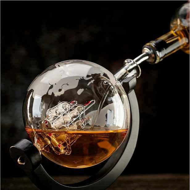 Karafa Na Whisky Kulatá Sada Sklenic A Kamenů Dárek
