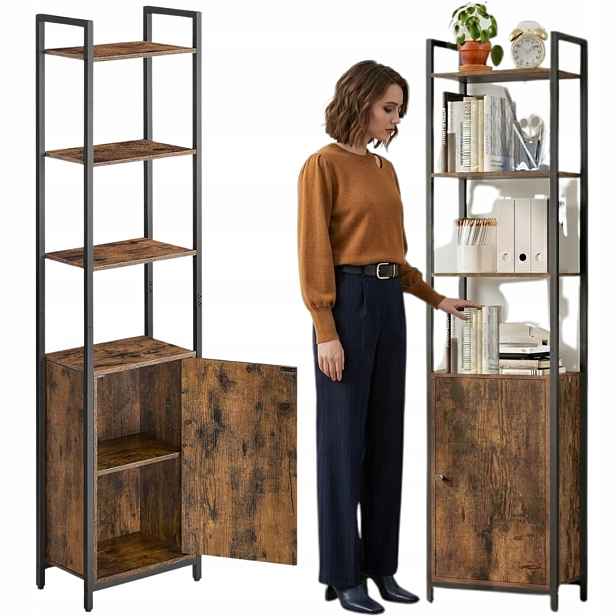 Regál Knihovna s 6 Polic pro kancelář v obývacím pokoji 159,5 cm Industriální