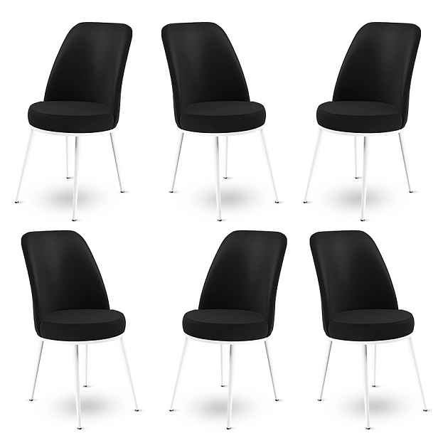 Sada židlí (6 kusů) Dexa - Black, White