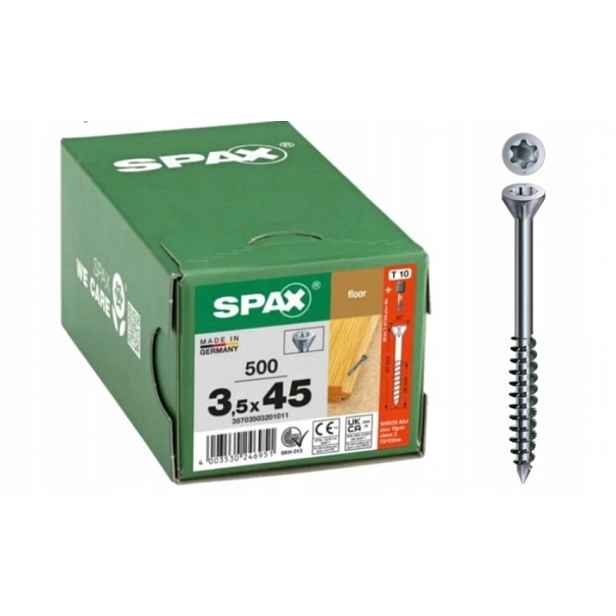 Šrouby na podlahy, dřevěné desky, podbití Spax 3,5x45 mm Wirox 500ks