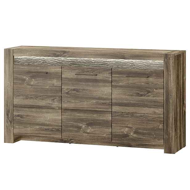Szynaka Komoda Belveder 45 158 cm s LED osvětlením dub Stirling