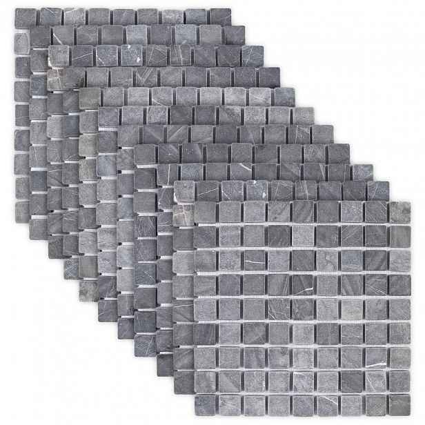 vidaXL Mozaikové dlaždice Šedá 30 x 30 cm Mramor