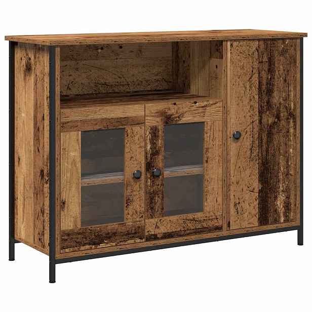 vidaXL Servírovací skříň Staré dřevo 100 x 35 x 75 cm