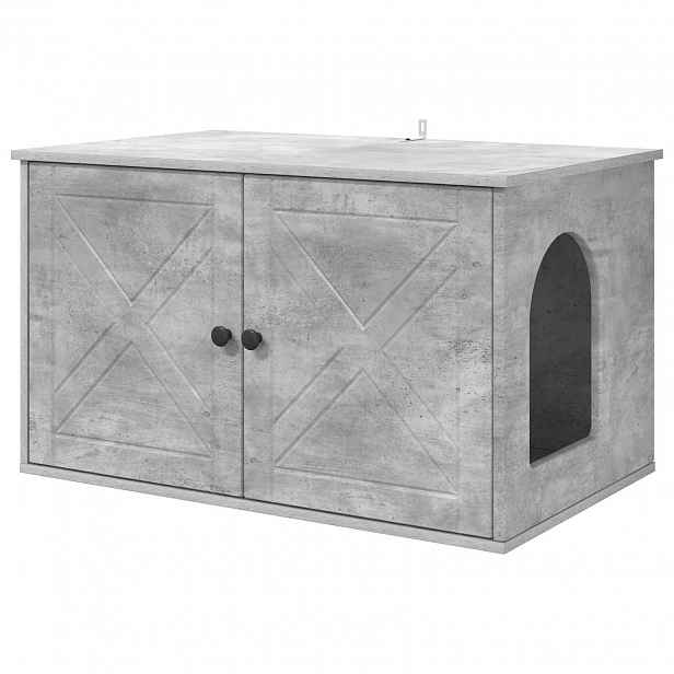 vidaXL Kočičí dům Beton 85 x 55 x 50,5 cm Kompozitní dřevo