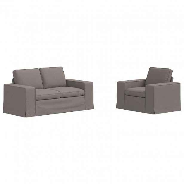 vidaXL Set pohovek 2 ks Taupe textil