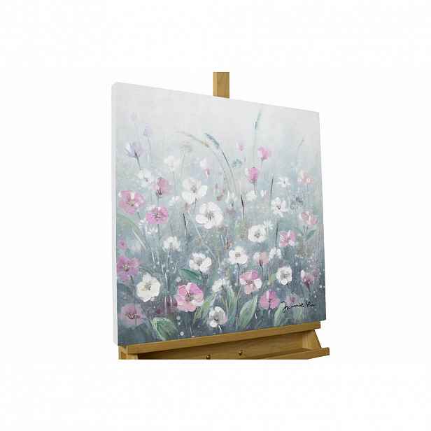 KUNSTLOFT RUČNĚ MALOVANÝ AKRYLOVÝ OBRAZ BÍLÝ/ŠEDÝ, 60/60 CM