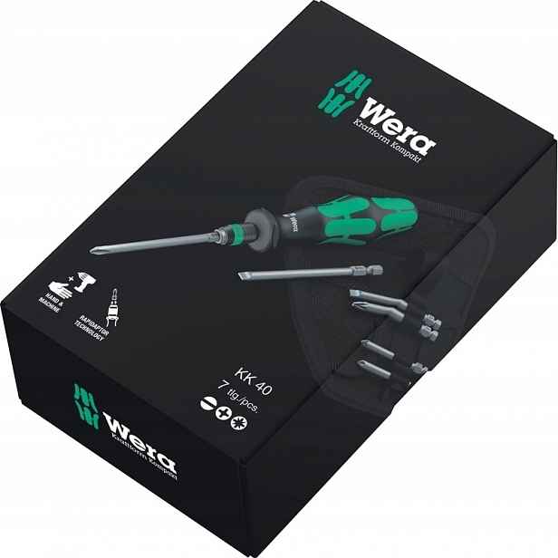 Sada šroubovacích bitů 6 Ks 89 mm Wera Kraftform Kompakt 40 Rapidaptor