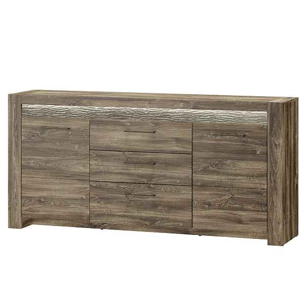 Szynaka Komoda Belveder 46 178 cm s LED osvětlením dub Stirling