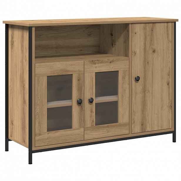 vidaXL Servírovací skříň Artisanový dub 100 x 35 x 75 cm