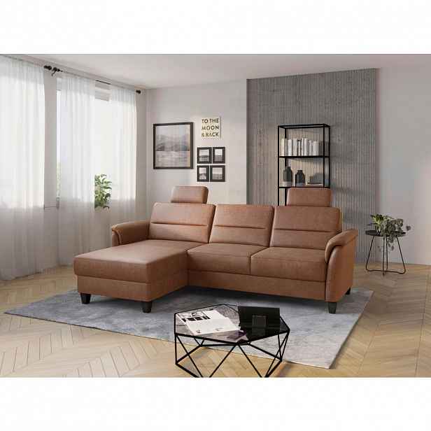Sit & More ROHOVÁ SEDAČKA, textil, koňaková