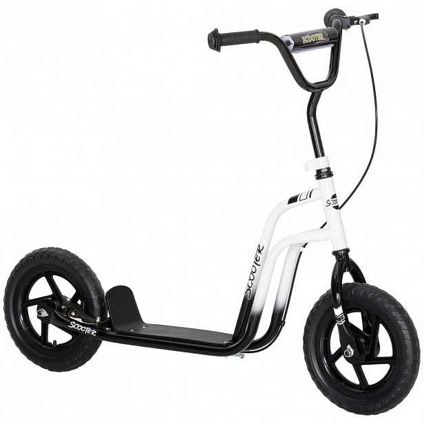 AIYAPLAY ROLLER Dětská koloběžka Kickscooter s nastavitelným řídítkem 12palcová kola Bílá