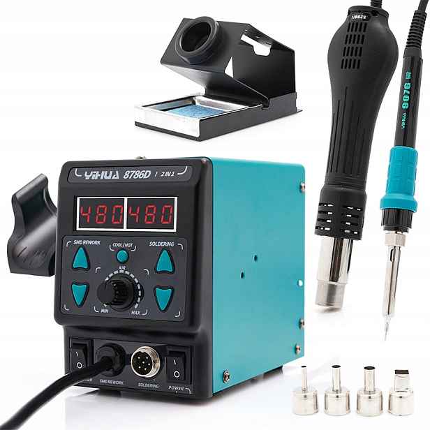Baňková Páječka 2v1 Hot-air Yihua 8786D-I 740W pro elektroniku