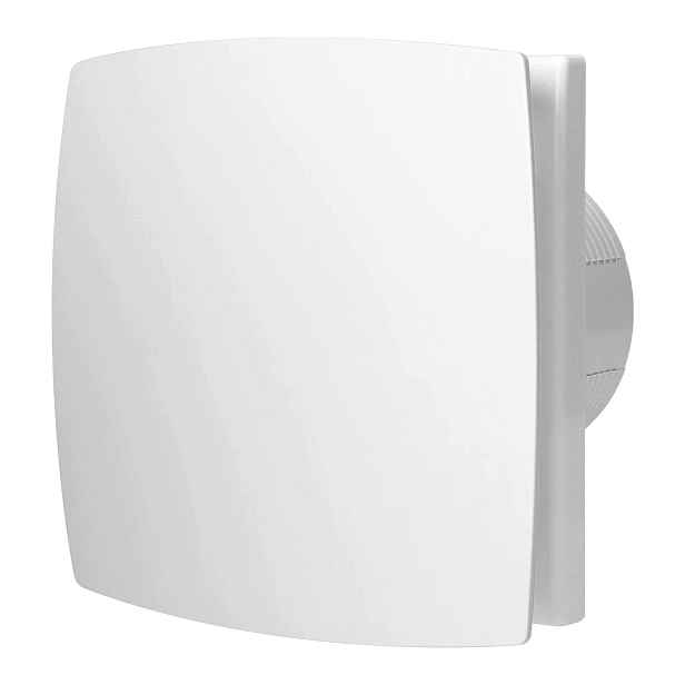 Koupelnový ventilátor bílý lesklý, elegantní Flat 100 mm, mělký Orno