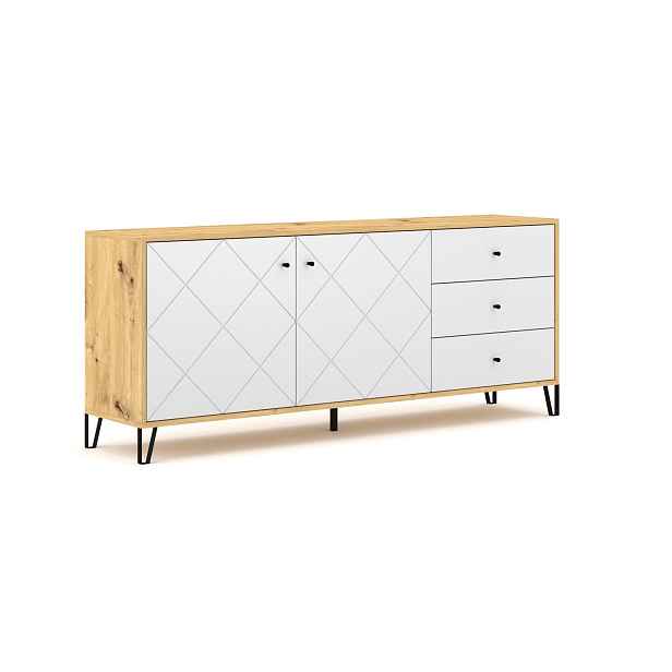 Vivaldi Komoda Bilbao 183 cm dub Artisan/bílá
