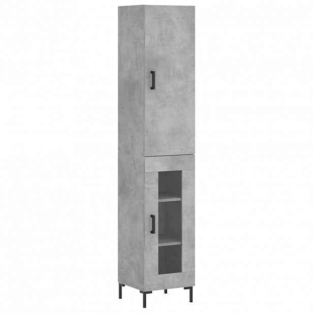 vidaXL Skříň highboard betonově šedá 34,5x34x180 cm kompozitní dřevo
