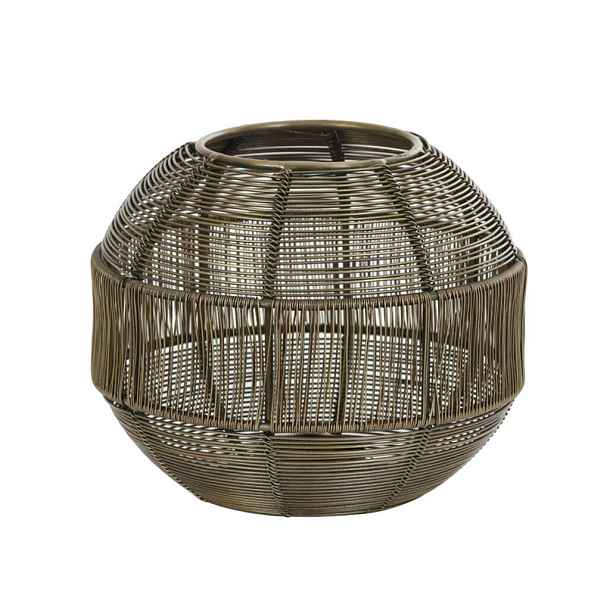 Bronzový antik kovový svícen Pilka - Ø 17*14 cm Light & Living