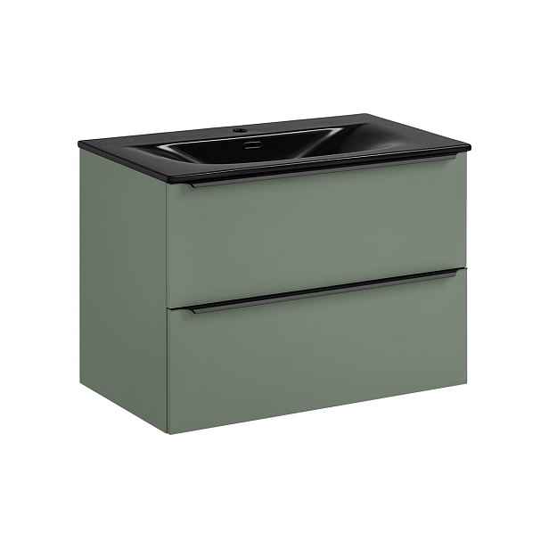 Comad Závěsná skříňka Sombra Green Sky se zápustným umyvadlem 80 cm reed green