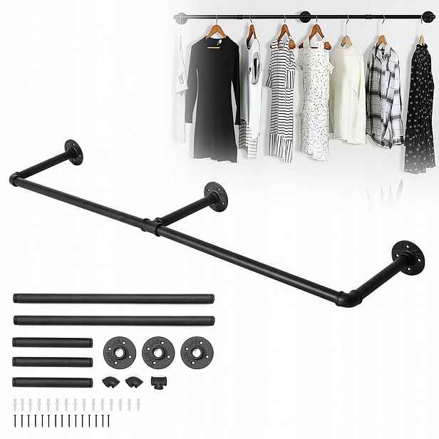 Nástěnný kovový věšák na oblečení, tyč Loft 120 cm