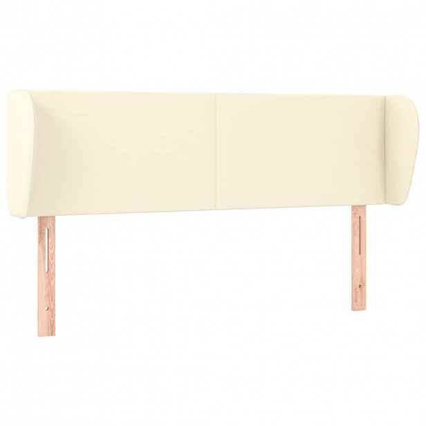 vidaXL Čelo postele typu ušák krémové 147x23x78/88 cm umělá kůže