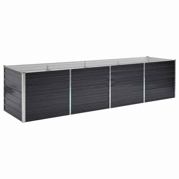 vidaXL Vyvýšený záhon antracitový 320 x 80 x 77 cm pozinkovaná ocel