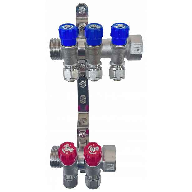 X-home Rozdělovač Pex 1“ x 16 mm 3 Okruhy Studené Vody 2 Okruhy Teplé