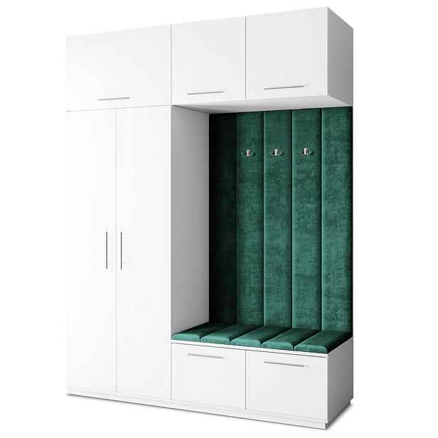 MASSENO MODERNÍ PŘEDSÍŇOVÁ SESTAVA REMA, 180/240/60 cm, bílá