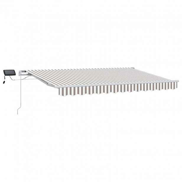 vidaXL Stahovací markýza Světle šedá a bílá 350 x 250 cm