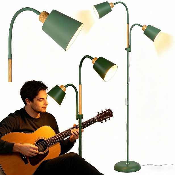 Stojací Lampa Led E27 Moderní Zelená, Nastavitelná Do Obývacího Pokoje