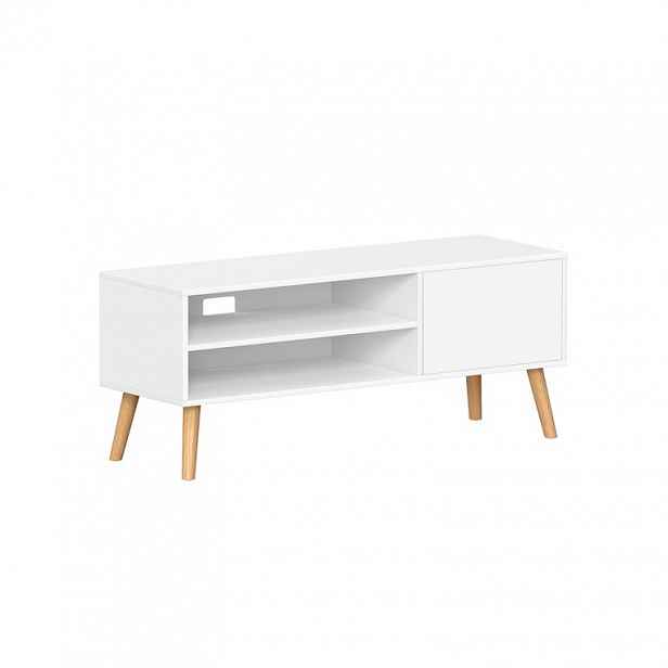 TV stolek – bílý minimalistický design, 120 × 40 × 49 cm
