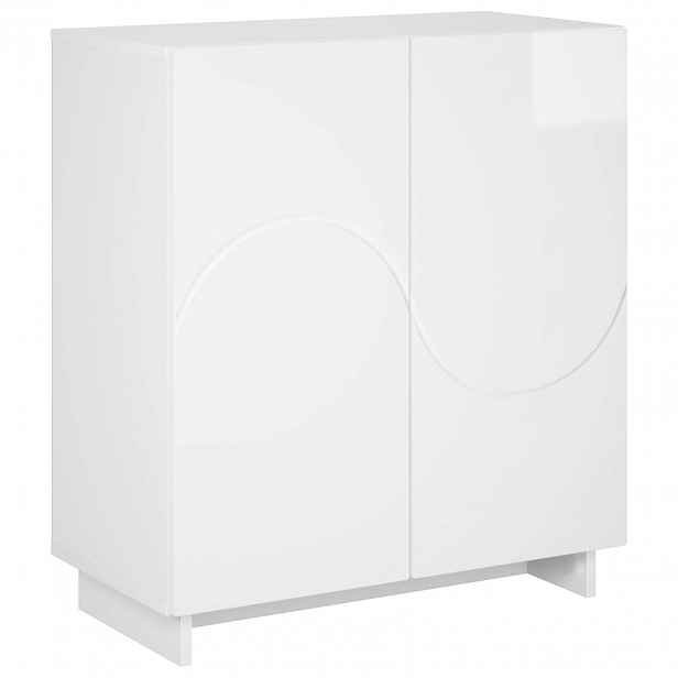 vidaXL Komoda Bílá s vysokým leskem 67 x 34,5 x 75 cm kompozitní dřevo