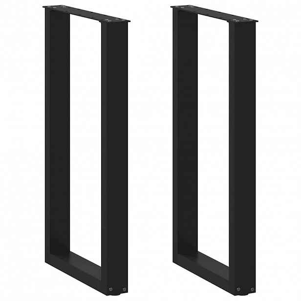 vidaXL Nohy barového stolu ve tvaru U, 2 ks, černé, 50 x (90-91) cm, ocel