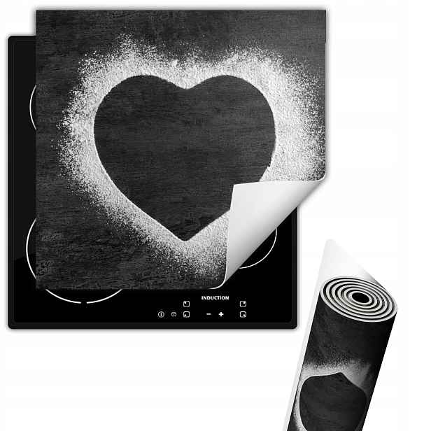 Vinylová Ochranná Podložka Na Indukci Na Desku 50x52 Srdce Břidlice