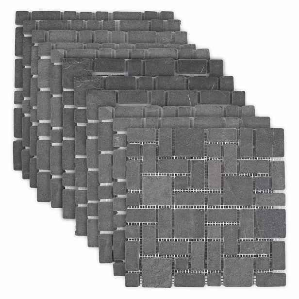 vidaXL Mozaikové dlaždice Šedá 30 x 30 cm Mramor