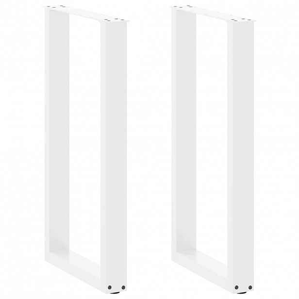 vidaXL Nohy barového stolu ve tvaru U, 2 ks, bílé, 50 x (90-91) cm, ocelové