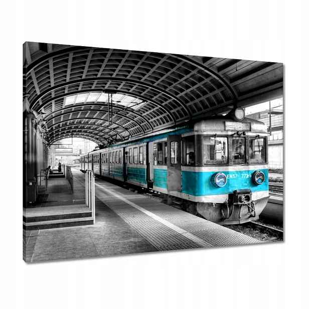 Obrazy 80x60 Tyrkysový vlak Pkp
