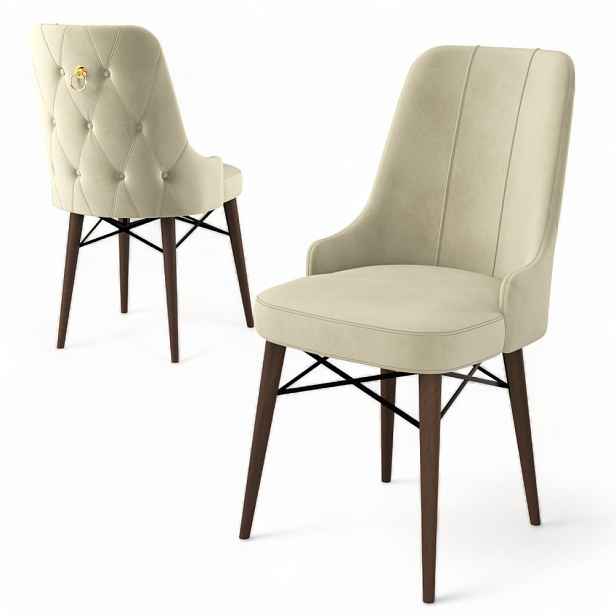 Sada židlí (4 kusy) Pare - Cream, Brown