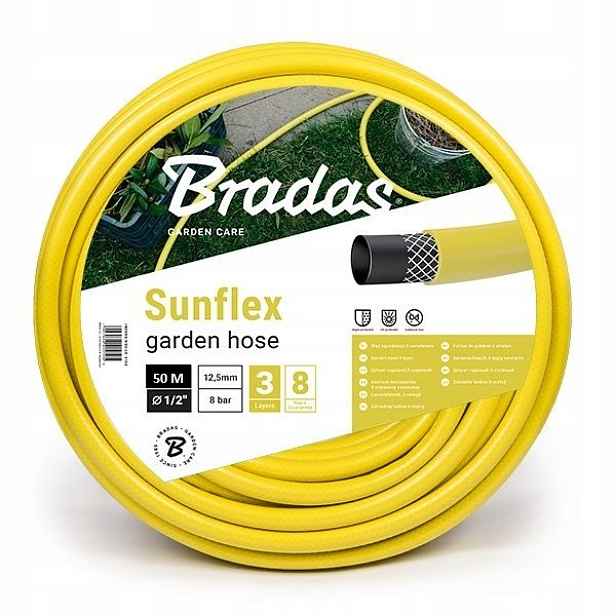 Silná zahradní hadice Sunflex žlutá 1/2" 50 M