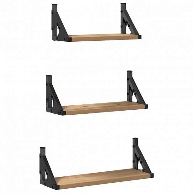 vidaXL Nástěnná polička 3 ks Kouřový dub 37 x 12 x 13 cm
