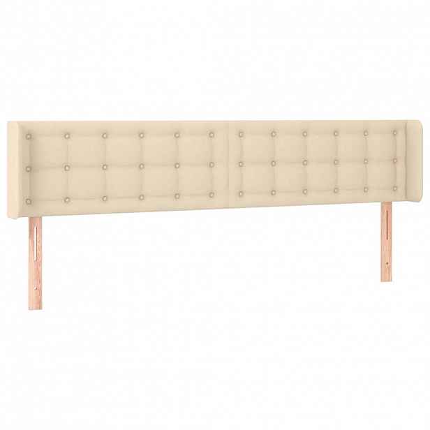 vidaXL Čelo postele typu ušák krémové 183x16x78/88 cm textil