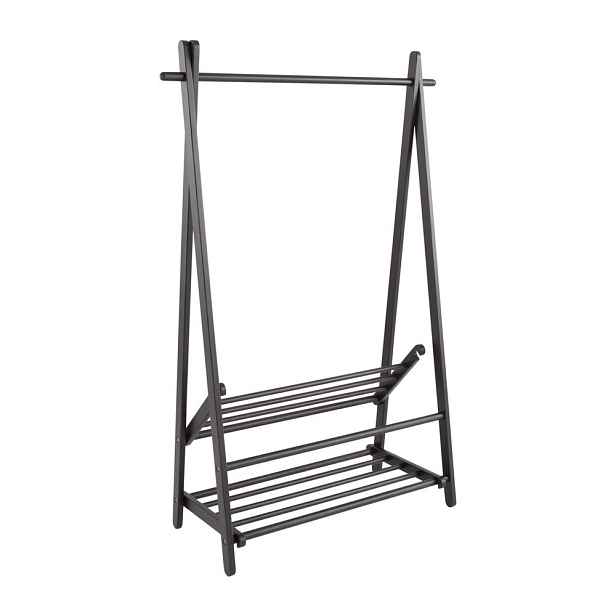 Černý stojan na oblečení z borovicového dřeva 100x150x41 cm Cole – Jotex