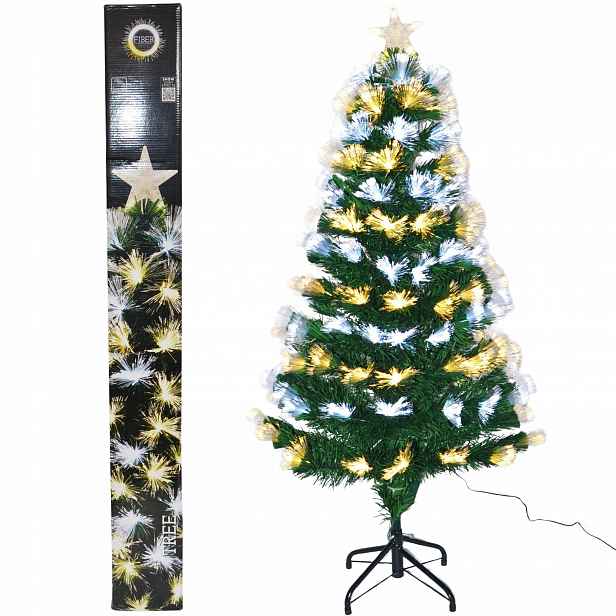 Dekorativní vánoční stromek s optickými vlákny 120 cm, 135 Led