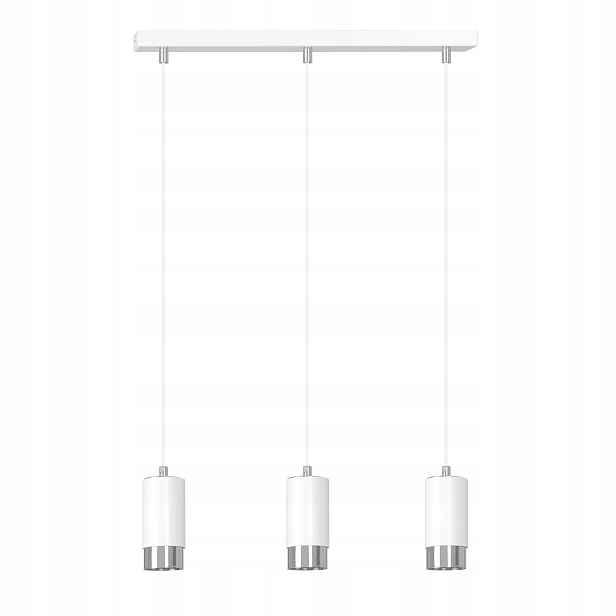 Emibig Lustr Fumiko 3xGU10 Bílý/Chrom 30W Závěsná lampa