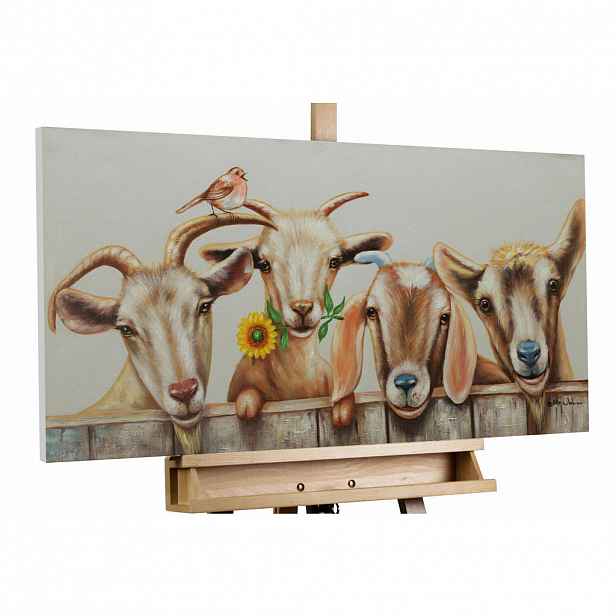 KUNSTLOFT RUČNĚ MALOVANÝ AKRYLOVÝ OBRAZ BÍLÝ/HNĚDÝ, 100/50 CM